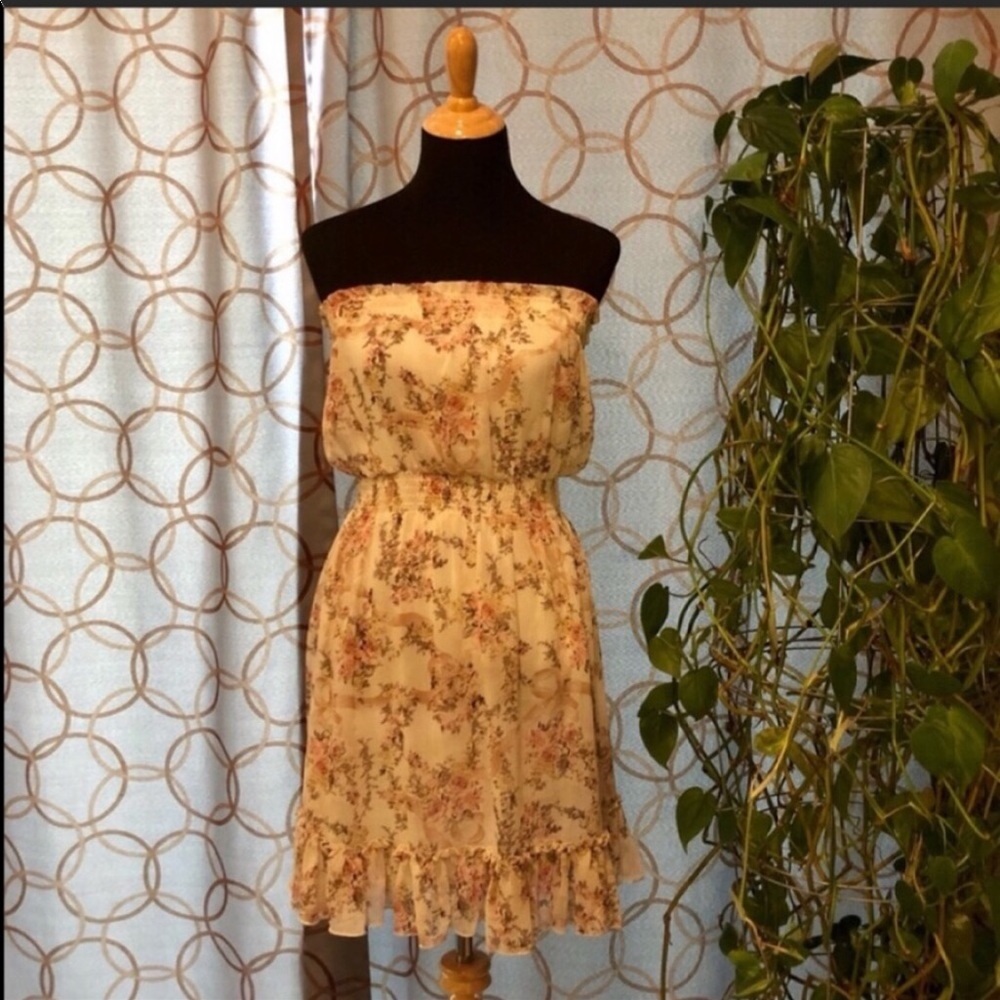 Poetry Strapless Floral Print Dress NWOT Medium
